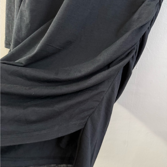 BTFBM Black Ruched Asymmetrical  Bodycon Mini Dress – NWT Size Small - Picture 6 of 13